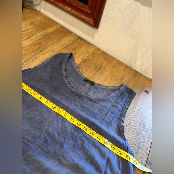 BELLA AMORE – Indigo Sleeveless Tunic Asymmetrical Hem One Size (Fits XL) - Picture 3 of 8